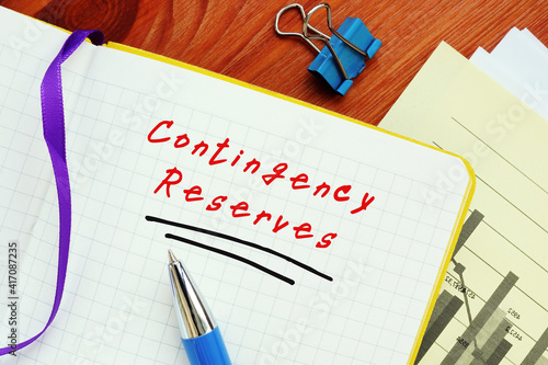 Tableau sur toile Contingency Reserves inscription on the piece of paper.