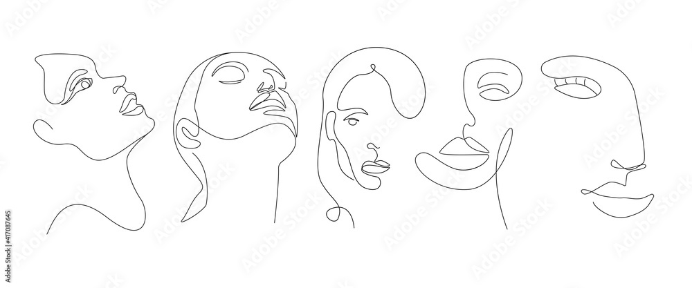 Vector Prints Set of Abstract Woman Face Line Art Style. Female Faces Collection. Aesthetic Design. Perfect for Home Decor, Wall Art Posters, or t-shirt Print, Mobile Case. Vector EPS 10 Vector Prints Set of Abstract Woman Face Line Art Style. Female Faces Collection. Aesthetic Design. Perfect for Home Decor, Wall Art Posters, or t-shirt Print, Mobile Case. Vector EPS 10