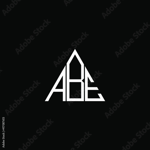 ABE letter logo vector design on black color background. abe monogram