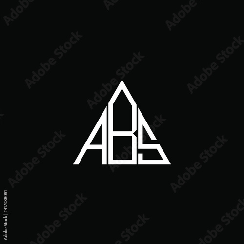 A B S letter logo vector design on black color background. abs monogram