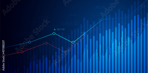Stock market investment trading graph in graphic concept suitable for financial investment or Economic trends business idea. Vector illustration design