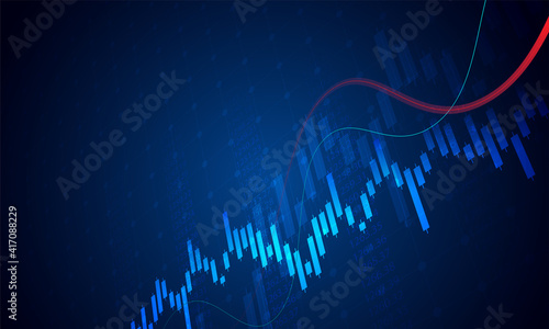 Stock market investment trading graph in graphic concept suitable for financial investment or Economic trends business idea. Vector illustration design