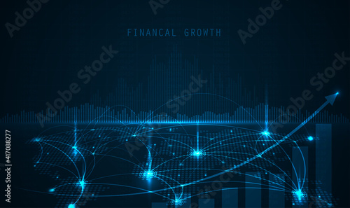 Stock market investment trading graph in graphic concept suitable for financial investment or Economic trends business idea. Vector illustration design