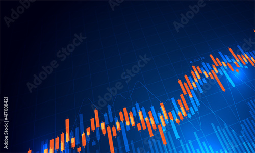 Stock market investment trading graph in graphic concept suitable for financial investment or Economic trends business idea. Vector illustration design