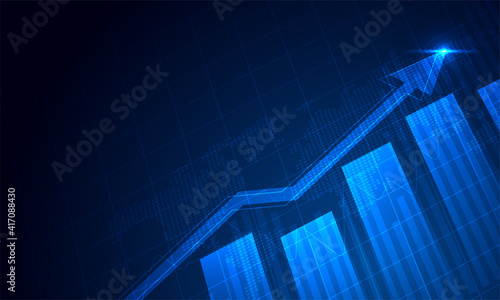 Stock market investment trading graph in graphic concept suitable for financial investment or Economic trends business idea. Vector illustration design