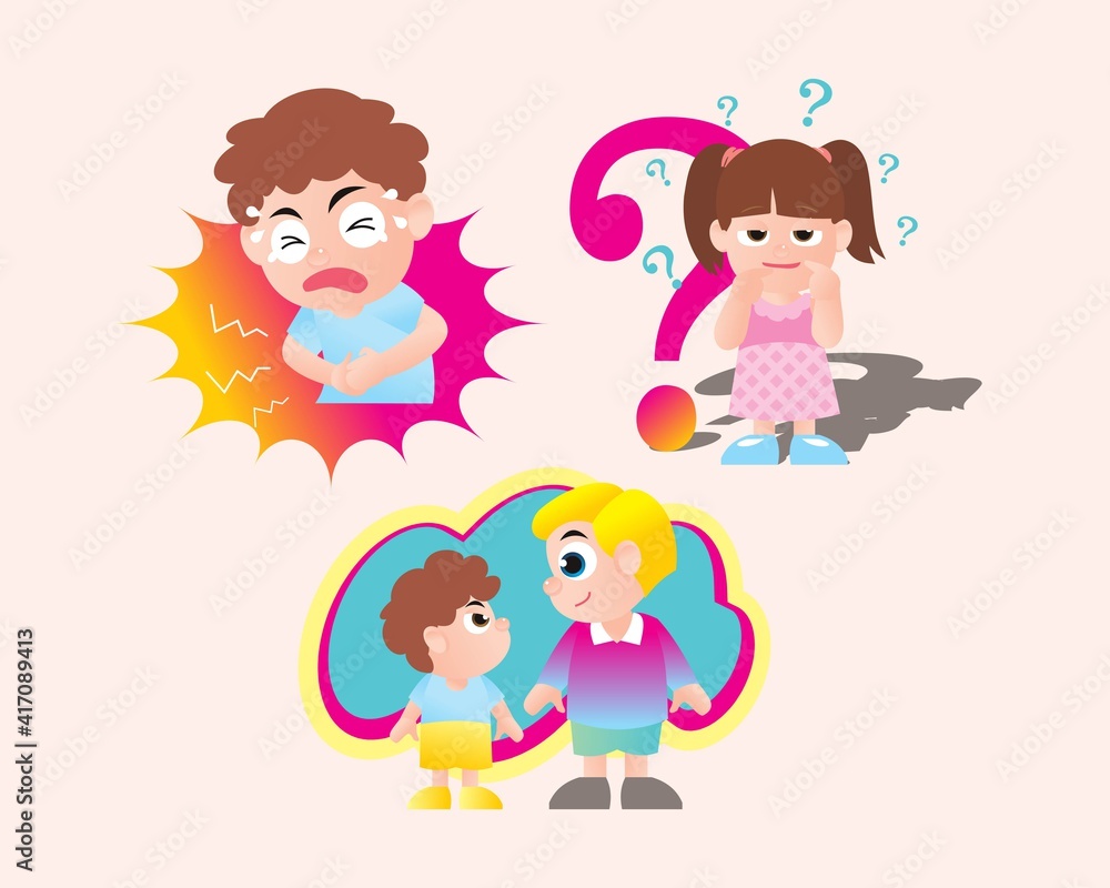Effect of toxic into body such as Stomachache squeamish Slow growing and stupid. vector illustration isolated cartoon Effect of toxic into body such as Stomachache squeamish Slow growing and stupid. vector illustration isolated cartoon