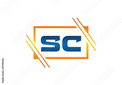 Initial Monogram Letter S C Logo Design Vector Template. S C Letter Logo Design
