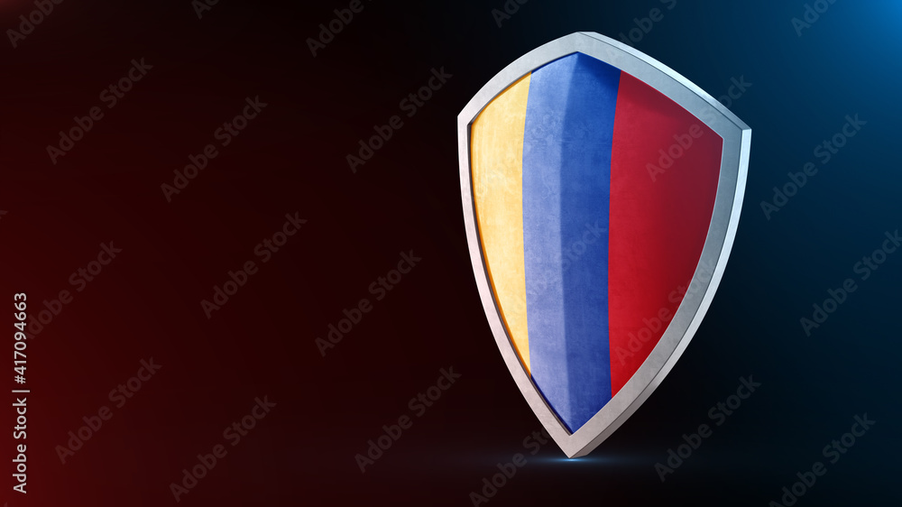 Steel armor painted as Armenia flag. Protection shield and safeguard concept. Safety badge. Security label and Defense sign. Force and strong symbol. Steel armor painted as Armenia flag. Protection shield and safeguard concept. Safety badge. Security label and Defense sign. Force and strong symbol.