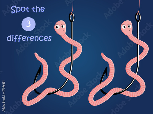 Find the differences. Child educative game of spotting the differences.