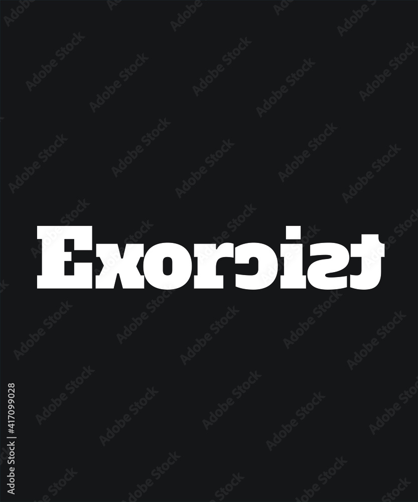 Exorcist Halloween scary graphic design vector for t-shirt. tees, Halloween party, festival, brand, company, business, work, fun, gifts, website in a high resolution editable printable file.