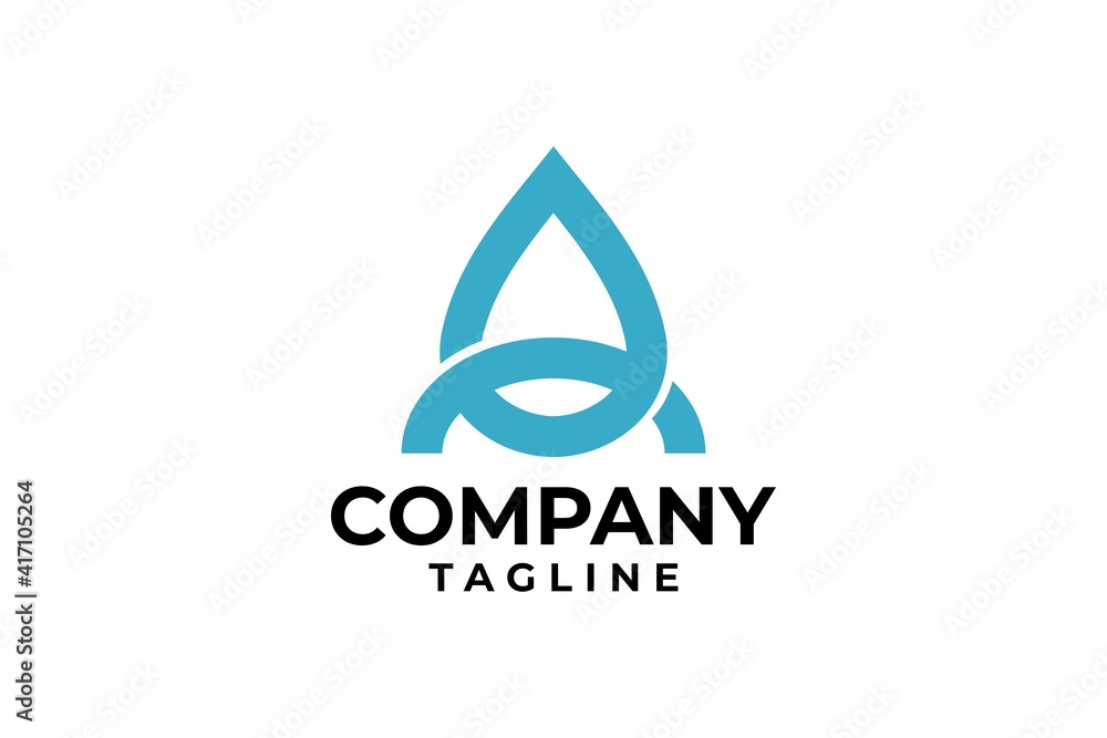 water drop letter A logo. water drop letter A logo.