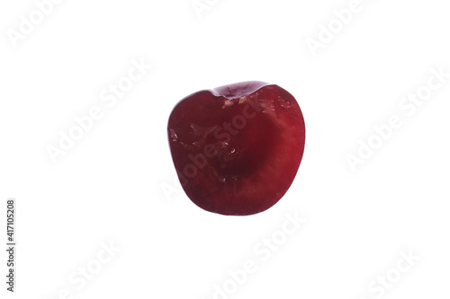 Fresh isolated cherries. Sweet red healthy vitamin berry. photo