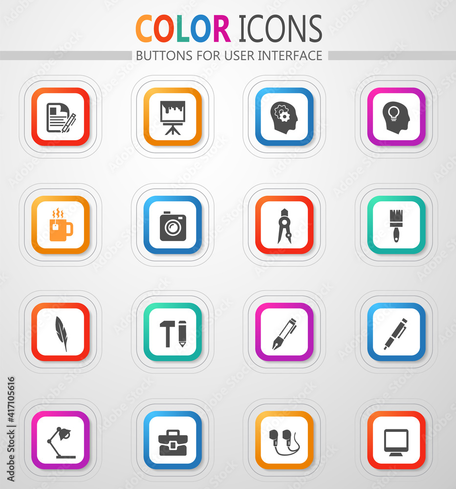 Creative process icon set Creative process icon set