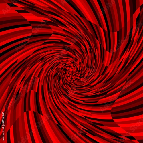Abstract composition with black and red squares. Psychedelia grayscale art