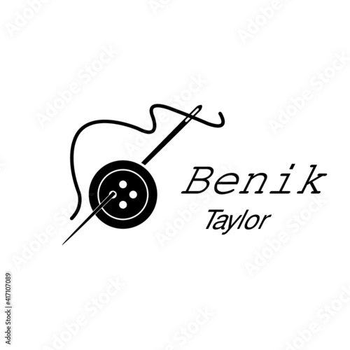 tailor, sewing button logo