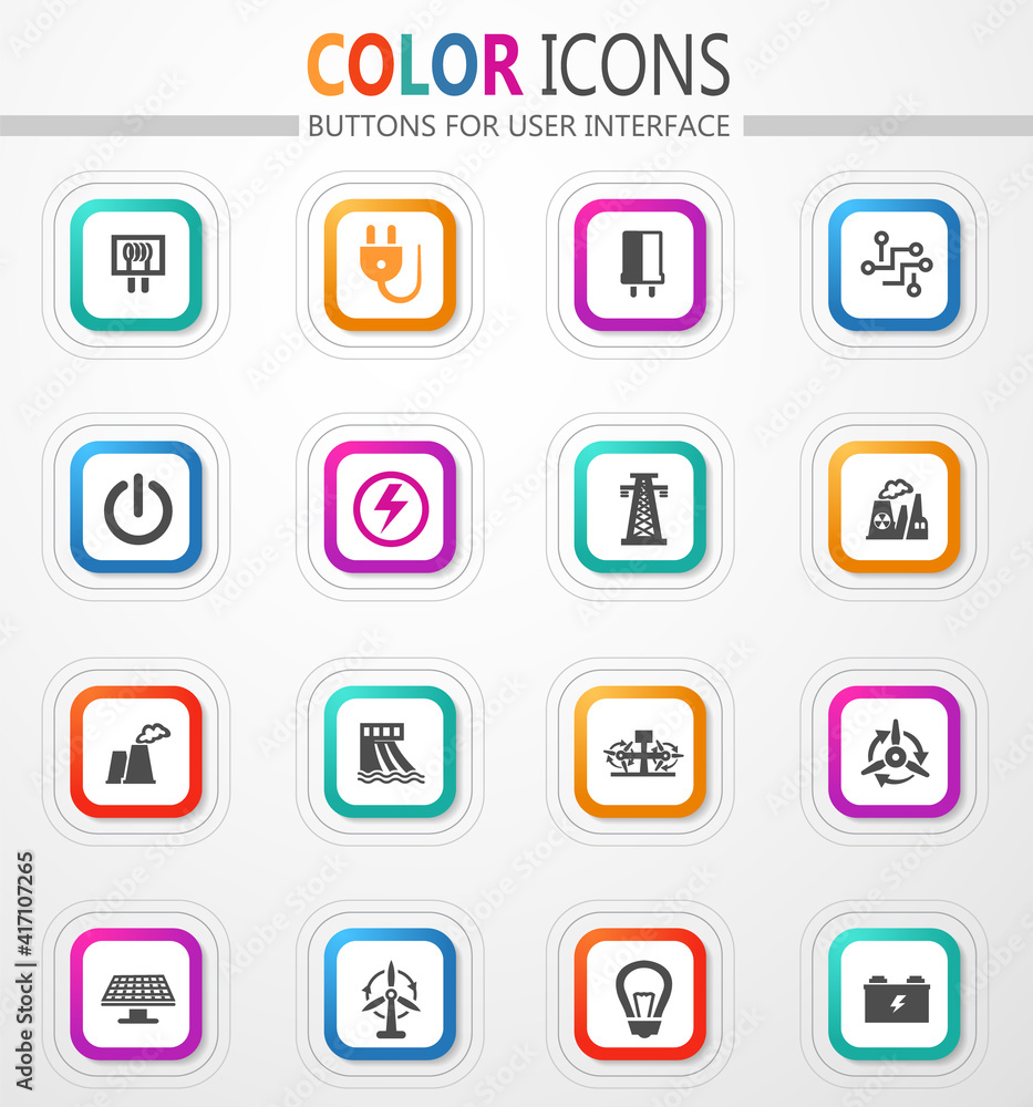 Electricity icon set Electricity icon set