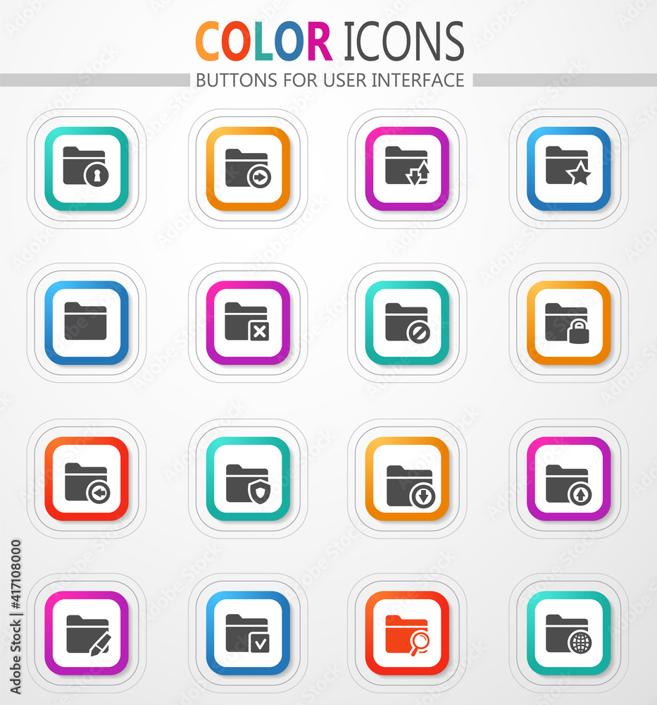 Folders icons set Folders icons set