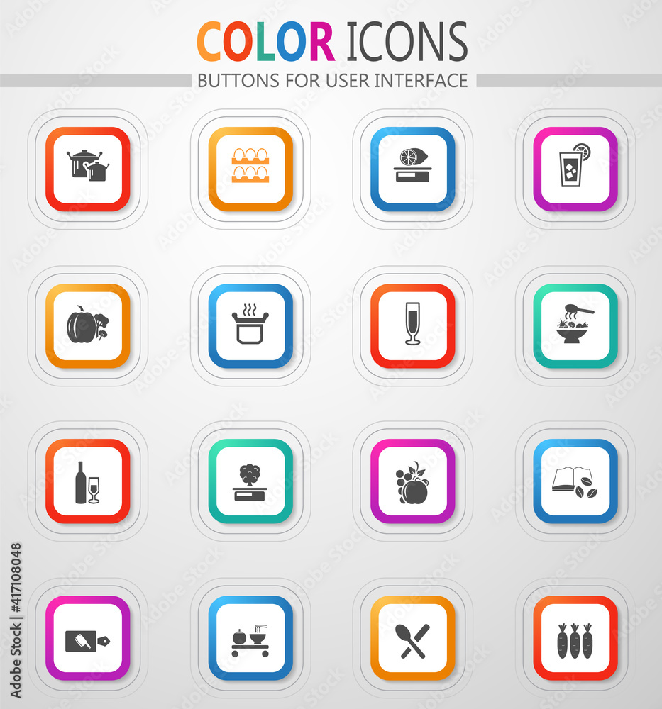 Food and kitchen icons set Food and kitchen icons set