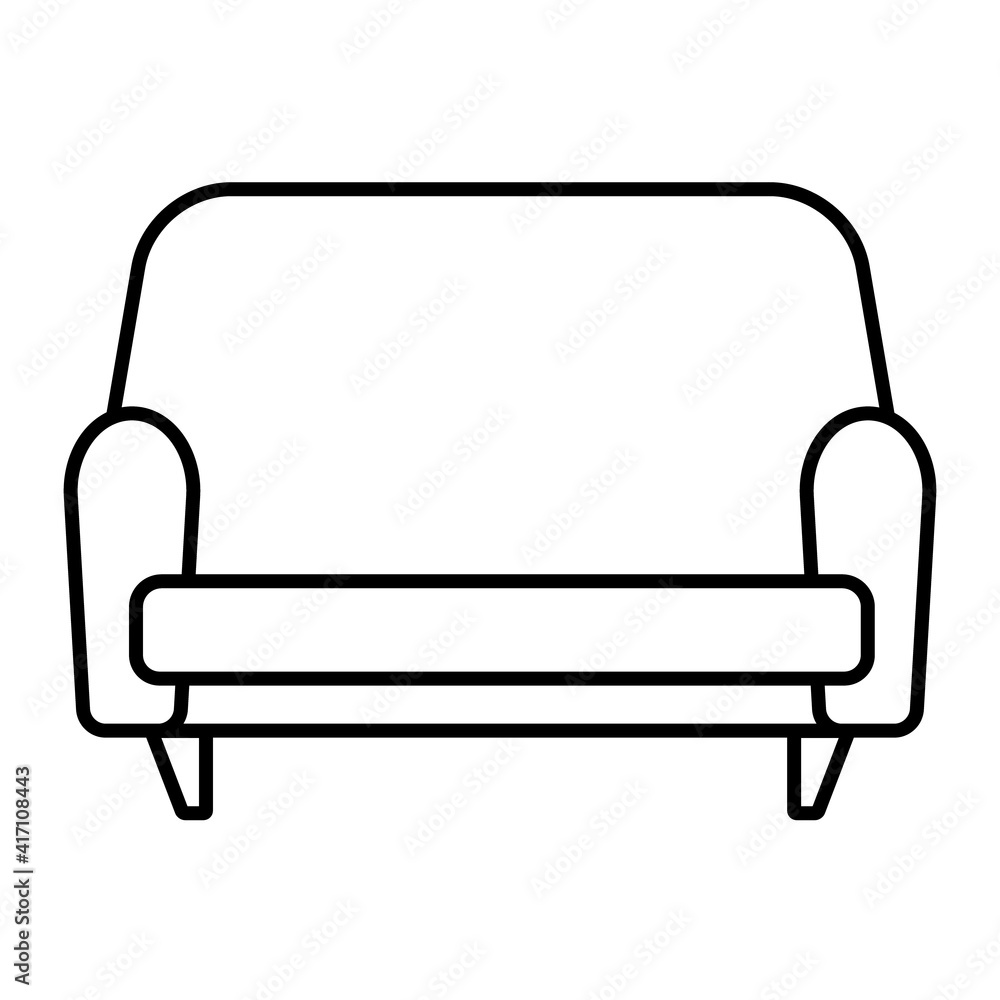 icon of sofa furniture set vector black line icon of sofa furniture set vector black line
