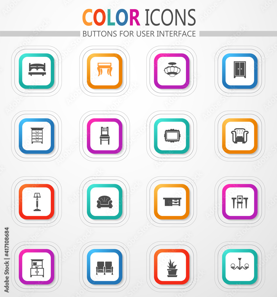 Furniture icons set Furniture icons set