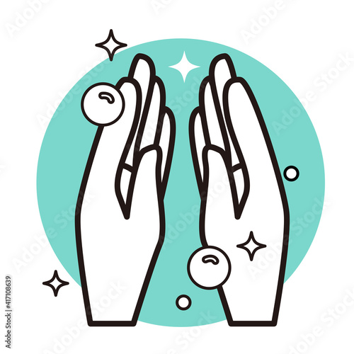 手洗い・感染予防のアイコンデザイン素材