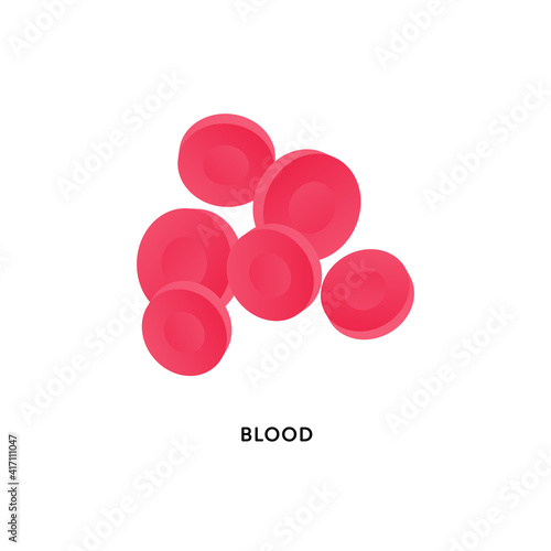 Human organ collection. Vector flat modern anatomical icon color illustration. Red blood cells isolated on white background. Erythrocyte and hemoglobin. Health care medical sign. Design element.