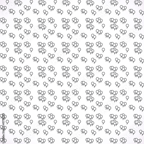 Black balloons on white background, seamless pattern. Vector background.