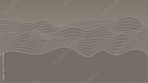 3D Abstract Elevation Contour Topography Line Map
