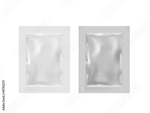 White Blank Paper Sachet Food Bag On White