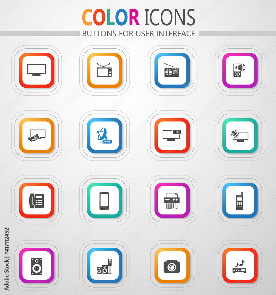 Home appliances icons set