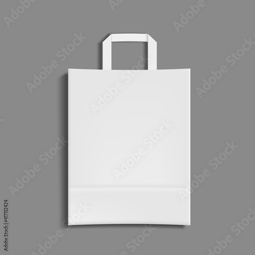 Paper Bag With Shadow On White Background