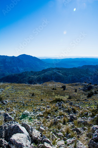 Mountain landscape with mountains in the distance