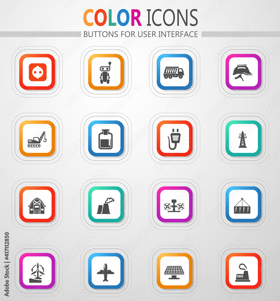 Industry icons set Industry icons set