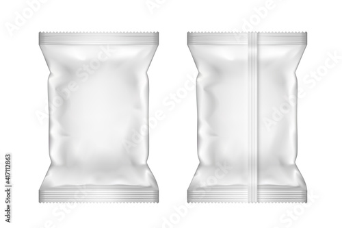 Blank Plastic Foil Bag Food Packaging Mockup