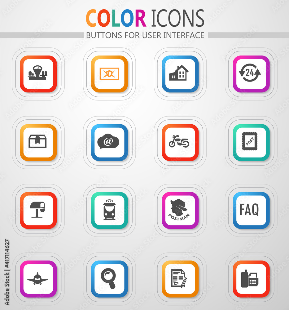Post service icons set Post service icons set