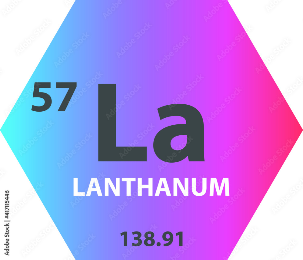 La Lanthanum Lanthanide Chemical Element vector illustration diagram