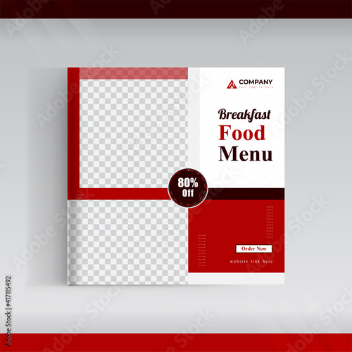 Food social media post template design