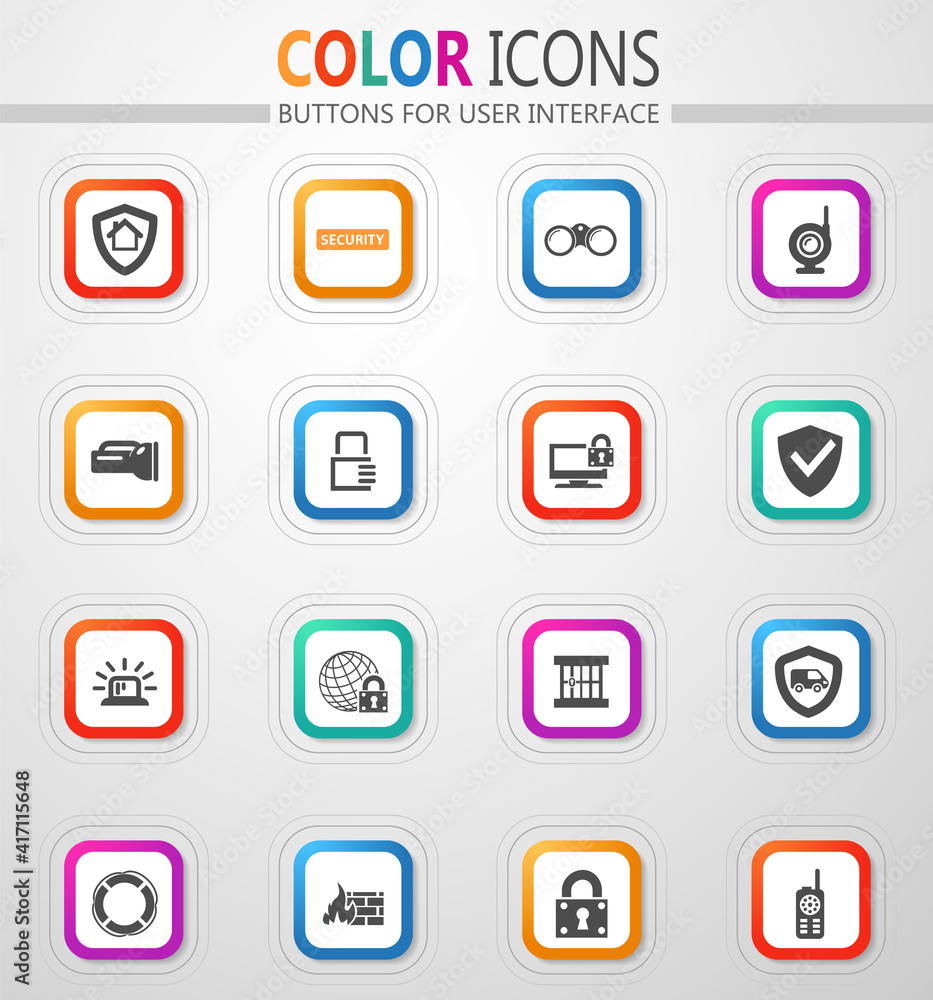 Security and protection icons set Security and protection icons set