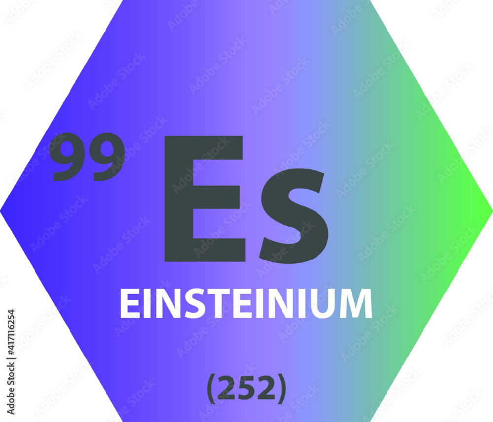 Es Einsteinium Actinoid Chemical Element vector illustration diagram
