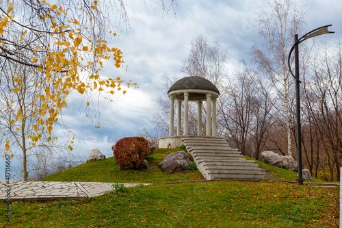 Gazebo on the pond embankment Tagil. Nizhny Tagil. Sverdlovsk region. Russia photo