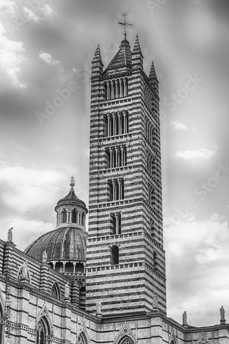 Belltower of the gothic Cathedral of Siena, Tuscany, Italy