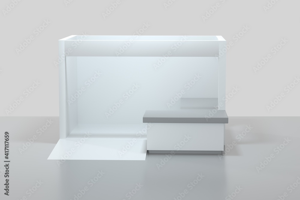 3D rendering white display stand 3D rendering white display stand