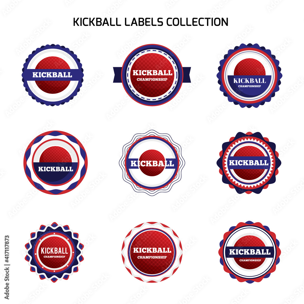Kickball labels and badges