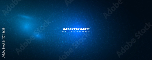 Abstract vector geometrical shapes. Connection, Digital, communication and technology network background .