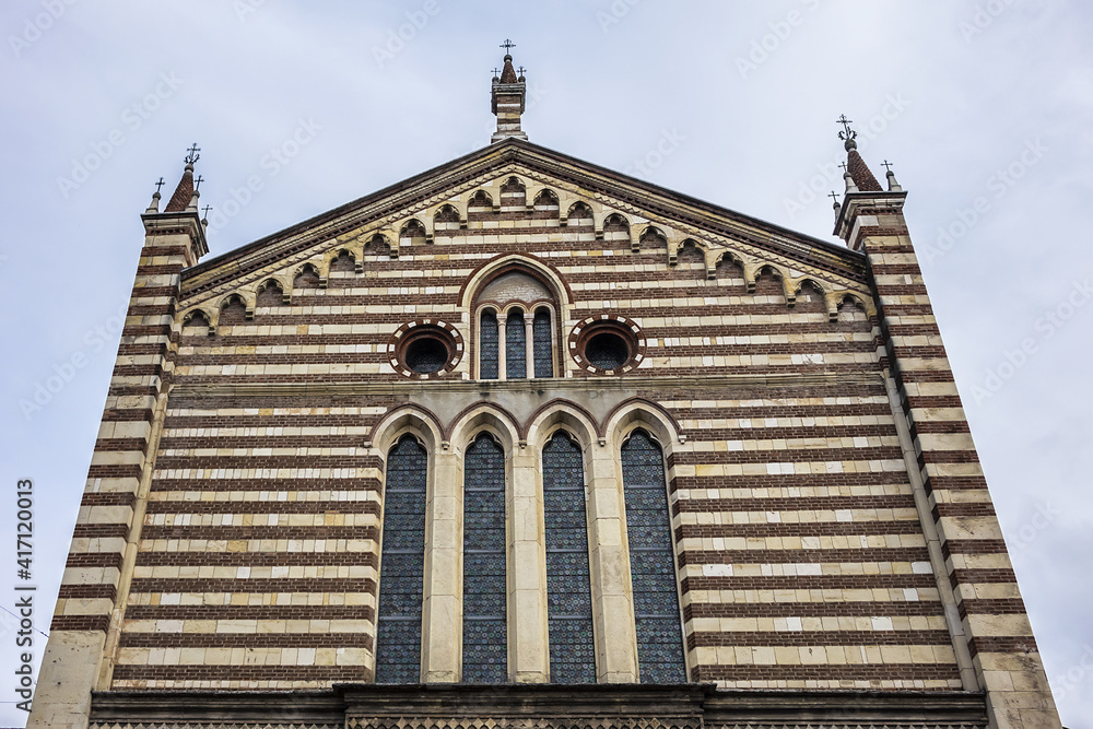 Built in the Romanesque and gothic style Church of the San Fermo Maggiore (Saints Fermo and Rustico, XV century). Verona, Veneto region, Italy.