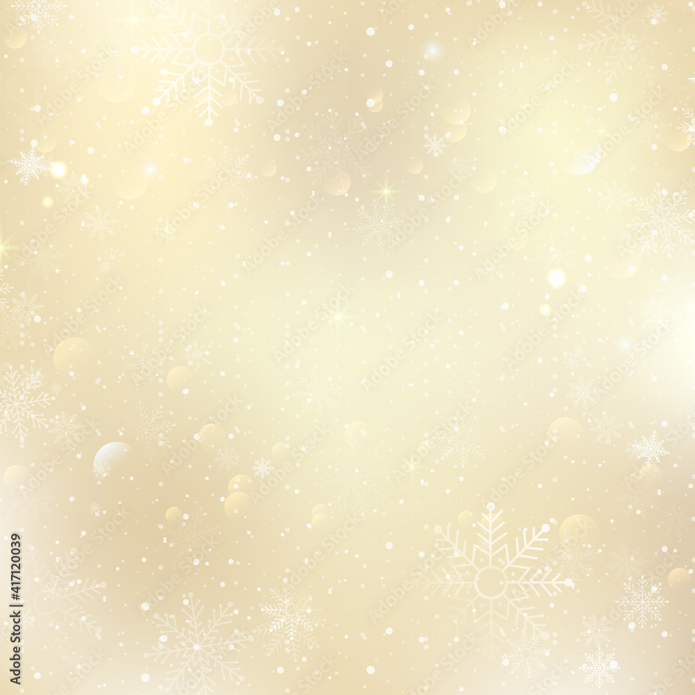 Blurred Christmas gold background with snowflakes Blurred Christmas gold background with snowflakes