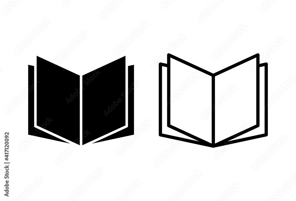 Book icon set. open book icon vector. ebook icon Book icon set. open book icon vector. ebook icon
