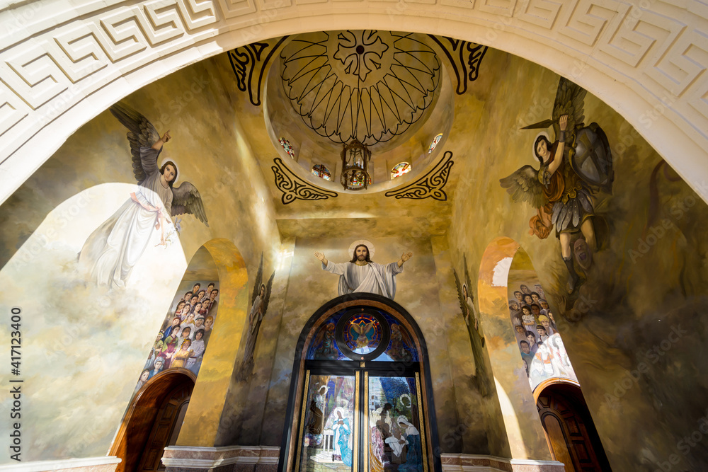 Obraz premium Public cathedral coptic egyptian church at the sky background