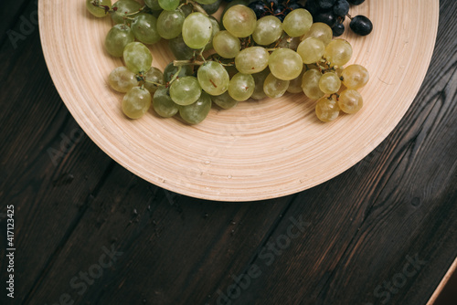 multicolored grapes on a plate vitamins fruit freshness organic