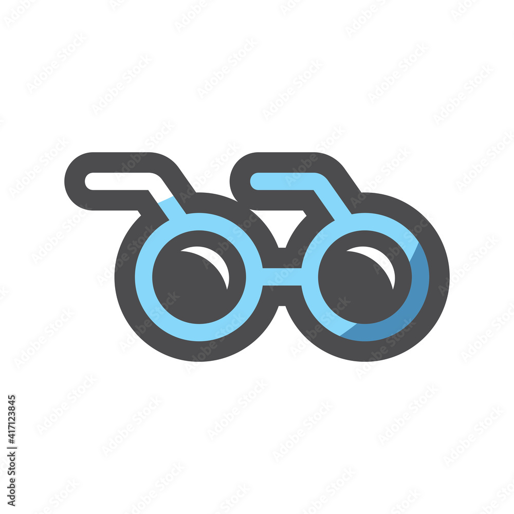 Glasses round lenses Vector icon Cartoon illustration.